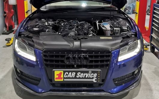 An Audi car being repaired in the best Audi workshop in Singapore