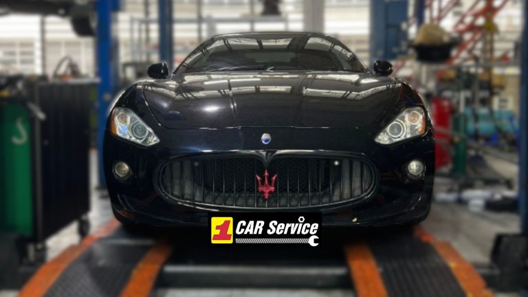 detailed repairs in a Maserati workshop